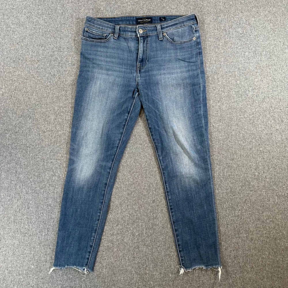 Lucky Brand Jeans Womens 10/30 Ava Skinny Blue Raw Hem Denim